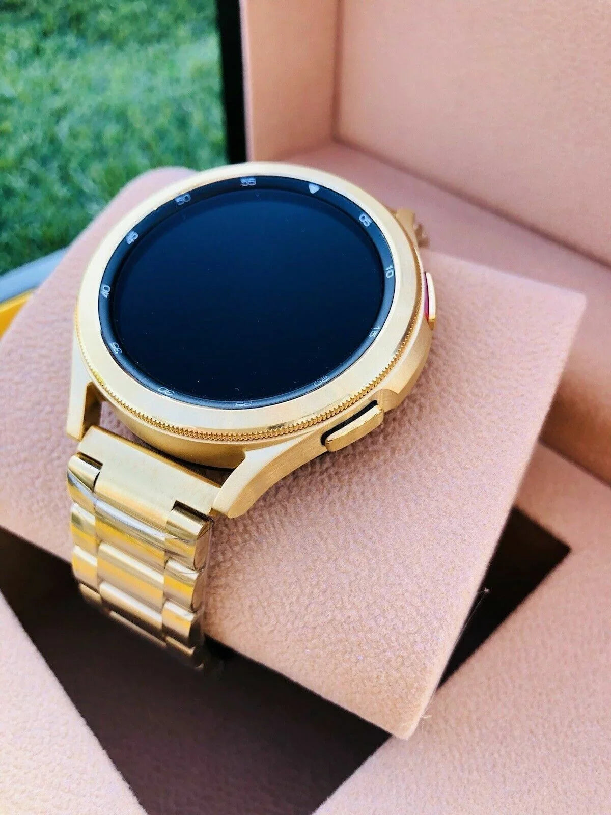 Gold Galaxy 24k Gray 4 Gold LTE 46mm Bezel Custom Watch Gold Band Plated
