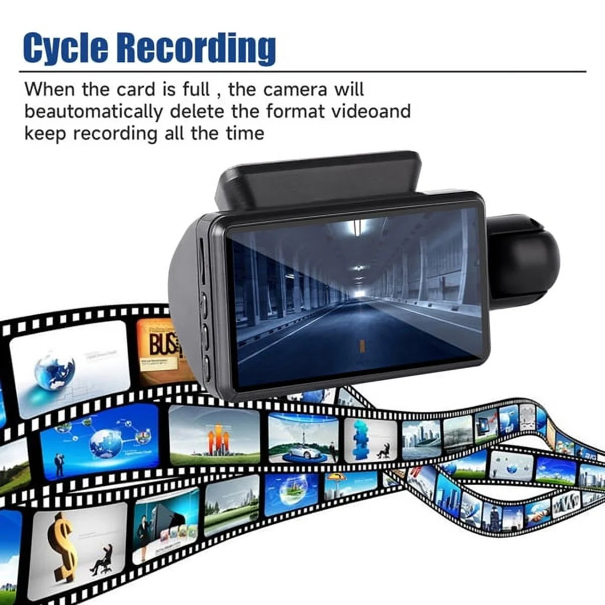 Dash 1080P 170° G-Sensor Vision Wide Front SYTHERS Night Recording, Angle, Cam Camera Rear, Dash and Loop