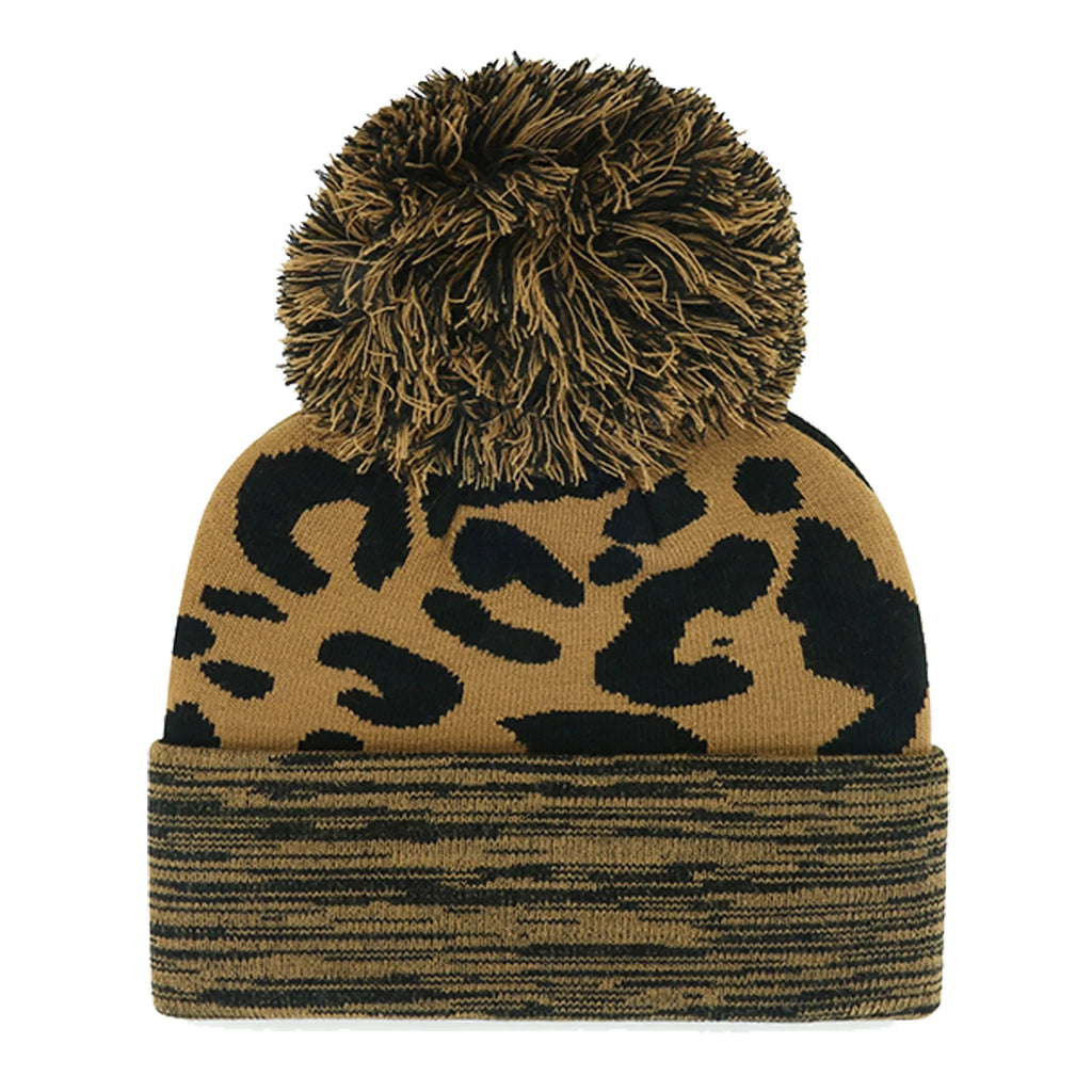Knit York Leopard Cuffed Hat New Mets Women's with '47 Pom Rosette