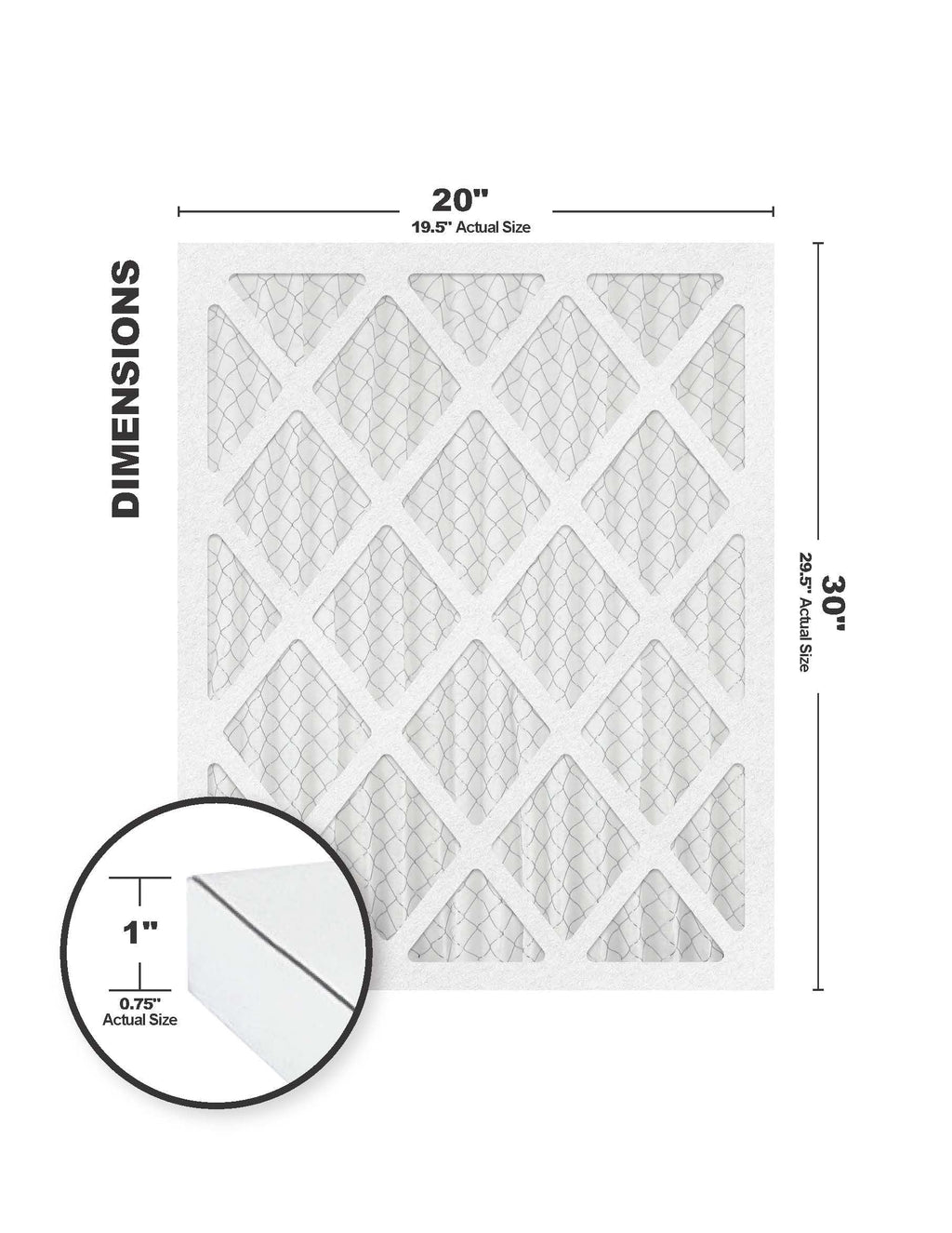 MERV 8 Air Filter/Furnace 20x30x1 Filters (4 Pack)