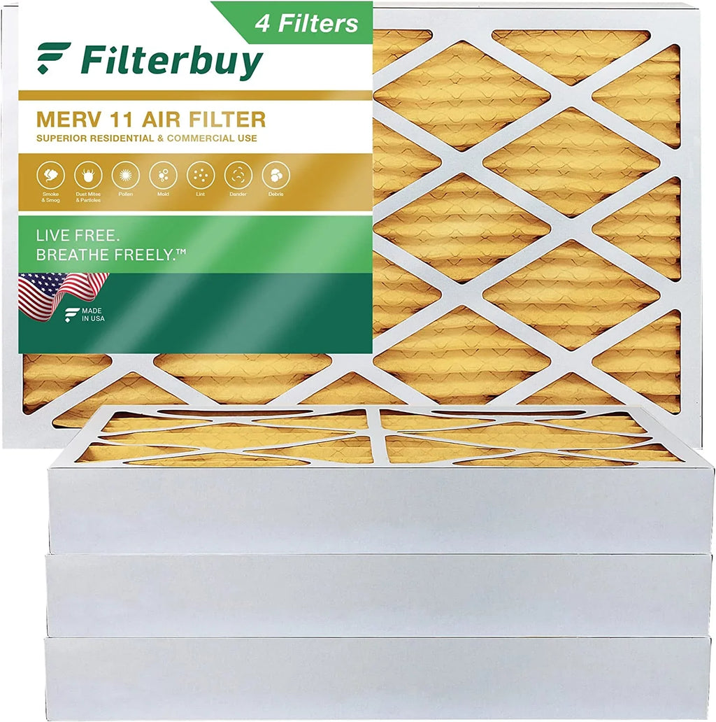 (4-Pack) 11 AC MERV Furnace Filters 16x30x4 HVAC Air Pleated Filterbuy