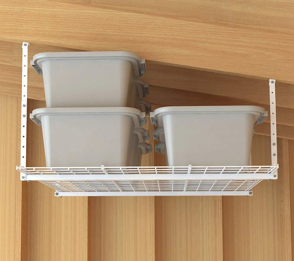 System Garage 45-Inch Mount HyLoft by Storage White Overhead Rack Ceiling 45-Inch 00540 Organization