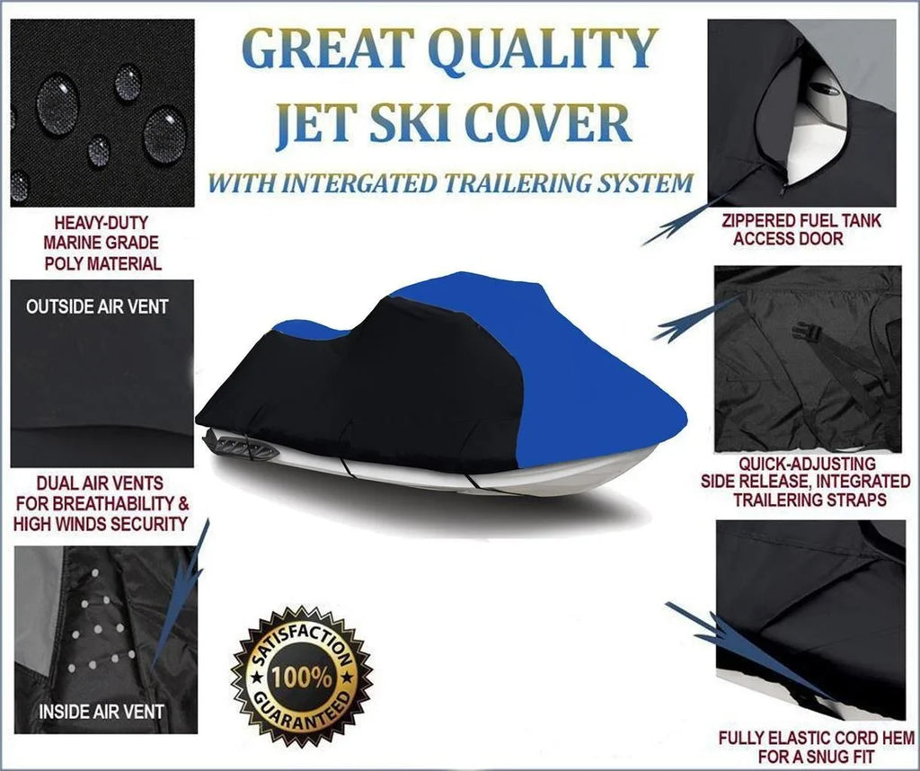 / BLACK BLUE Gti 1998 2000 Sea-Doo for Compatible HEAVY-DUTY 1997 Sea 1996 Doo 1999 2002 1997 Cover Jet Watercraft / GTX 2000 Cover Ski