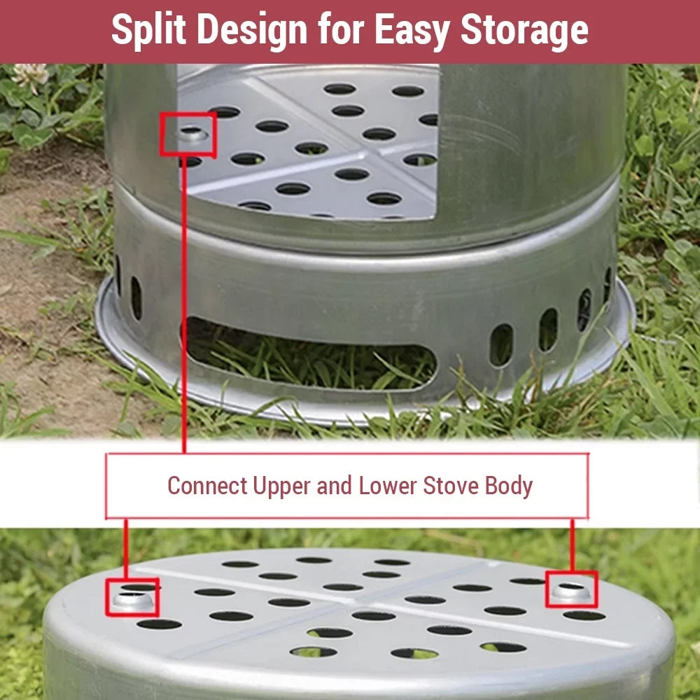 Wood Stove Multi-functional Stove, 1 Portable In for walmeck Camping Backpacking 4 Picnic