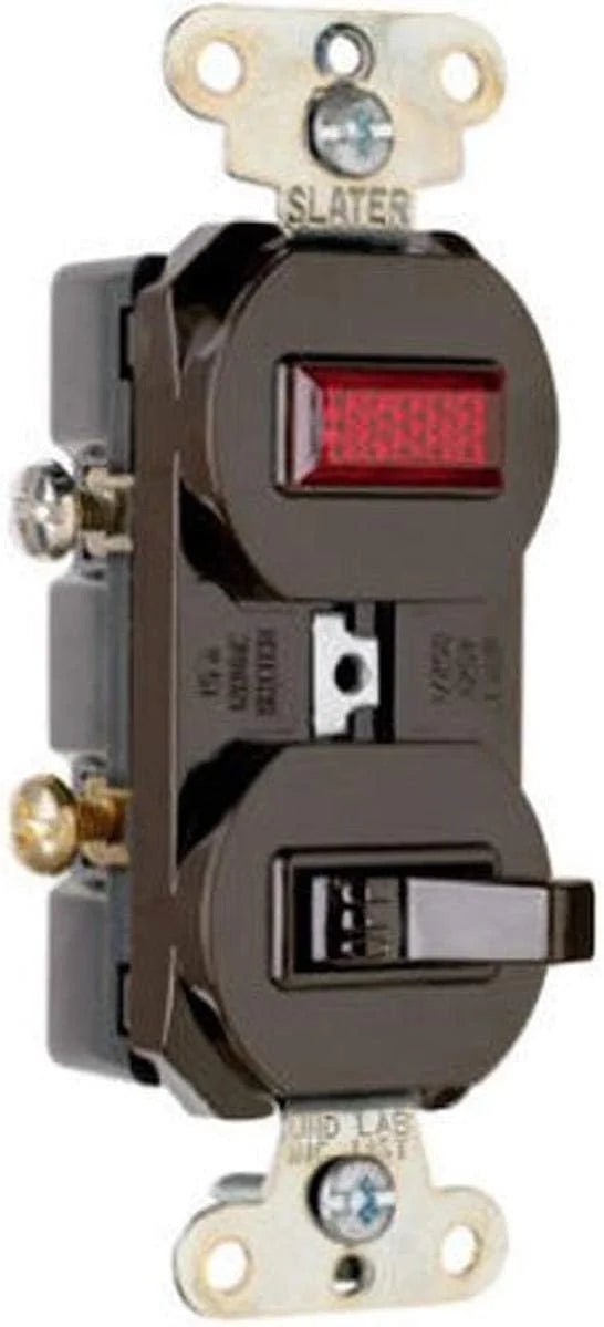 120-volt and Pilot 15-Amp Single Light, Seymour Combination & Switch 692GCC6 Grounding Legrand-Pass Pole Brown