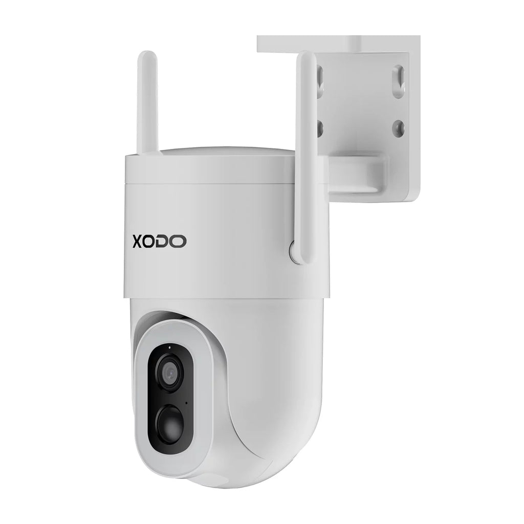 Remote with Security for E15 Pan-Tilt Siren, 2K Vision, 2-Way 3MP App Solar Cloud/SD Home Motion Detection, Camera Color Floodlight – View System, Night exterior Wireless Audio, 360° Cam XODO