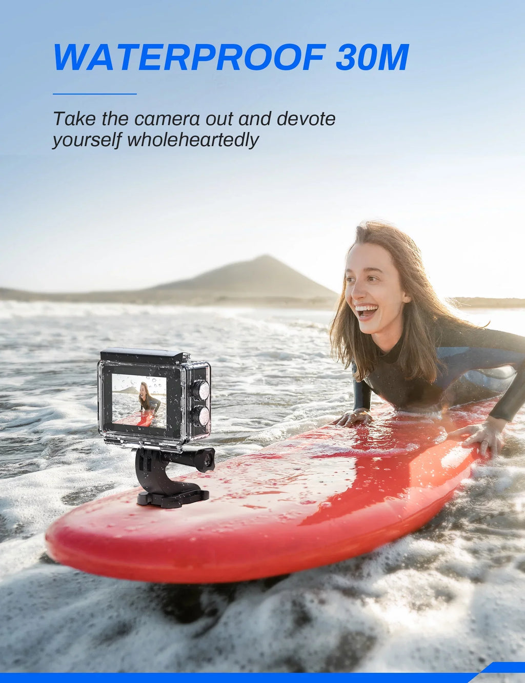 Action WiFi 16MP Underwater CT9000 Sports 40M Crosstour with & Control 4K/25FPS/ Remote IP68 Camera
