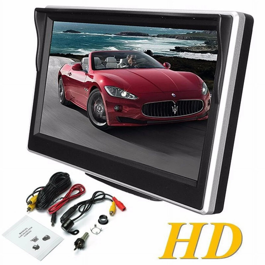 for LCD TFT inch Color (Black) Rear Backup Car Mirror Reverse Camera Kit DVD Car 5 View Monitor