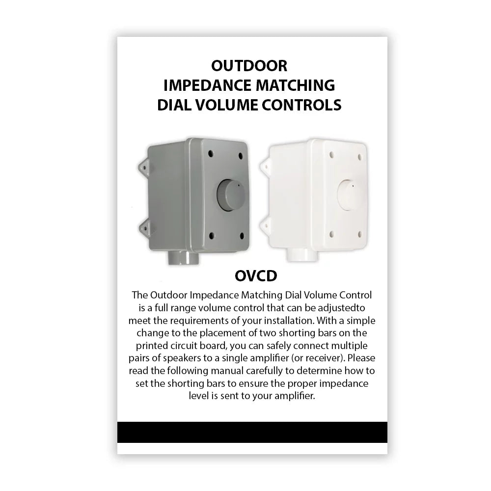 Theater exterior 3 Solutions Controls Piece Set White OVCDW Volume Weatherproof