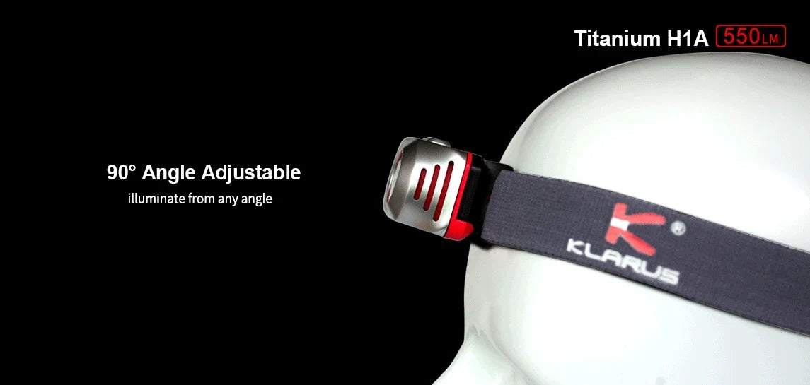 Included H1A -550 V6 Headlamp -CREE Lumens XP-L Klarus -Battery LED Rechargeable