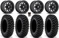 32" Mule Black Wheels 15" Tech Fuel XT Warrior Tires Beadlock FXT Pro Kawasaki