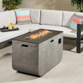 Table exterior Home Lightweight Rectangular Adio BTU and Concrete Christopher Modern 50,000 Pit Ceramic by Fire Knight 40-inch