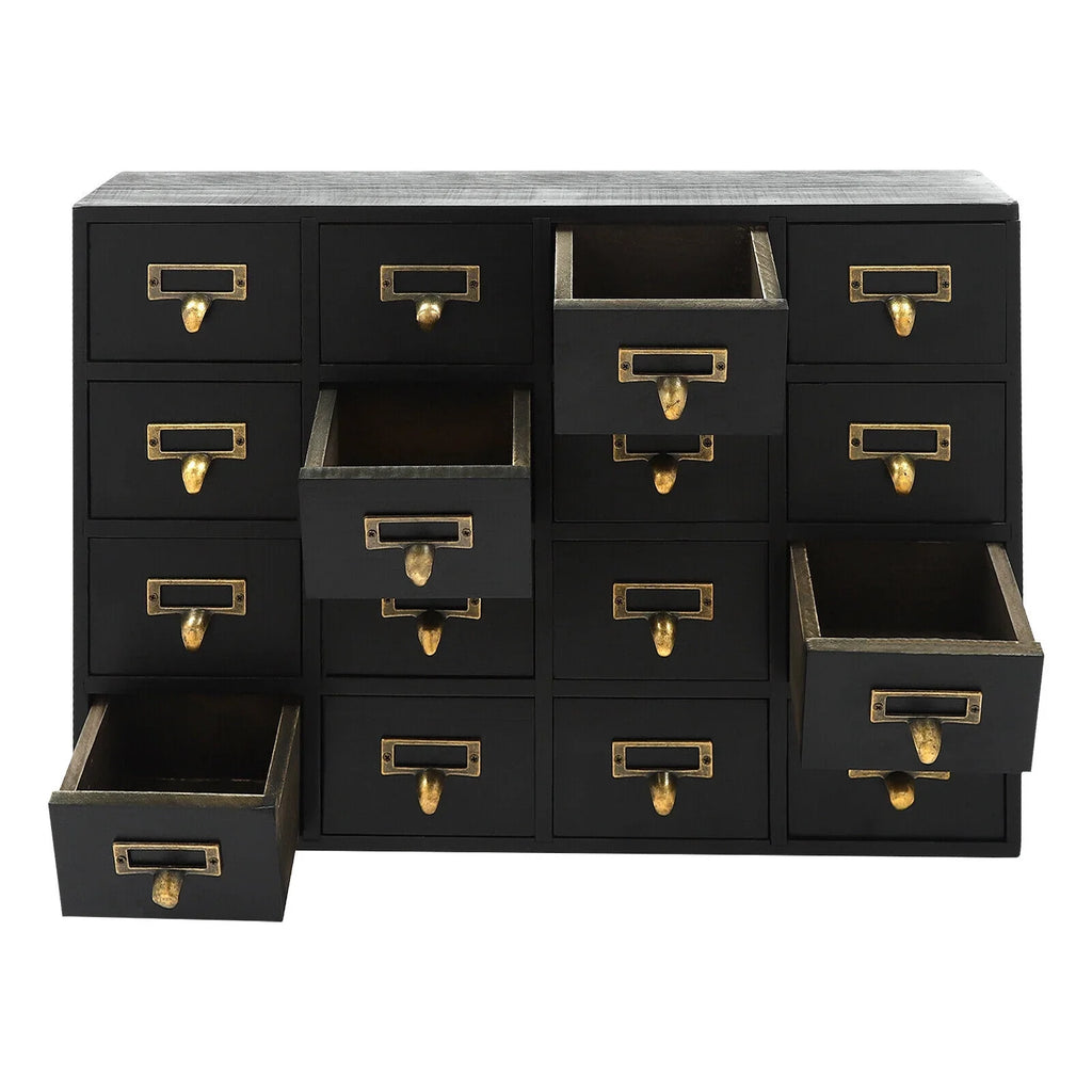 16 Wooden Drawers Drawer Desk Box, Organizer Herb New Storage Apothecary Cabinet