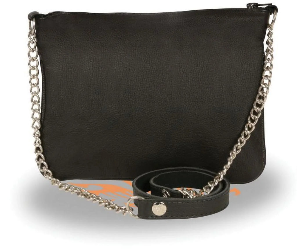 Leather Shoulder Black Milwaukee Bag MP8810 Women's Riveted Strap Chain