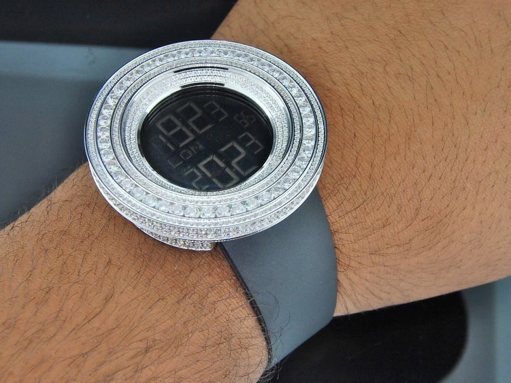 KC JoJino Watch Simulated Mens Diamond White Joe Rodeo ct Techno Custom Com 15