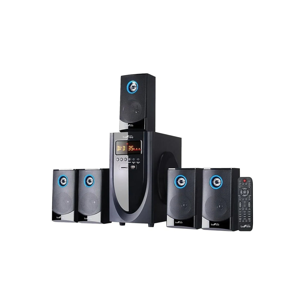 Black 5.1 and System BFS-520 beFree Sound Surround Bluetooth Speaker Sound in Channel Blue