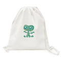 Reusable Bag Monster Alien Drawstring Universe Canvas Green Backpack Shopping Mesh Alien