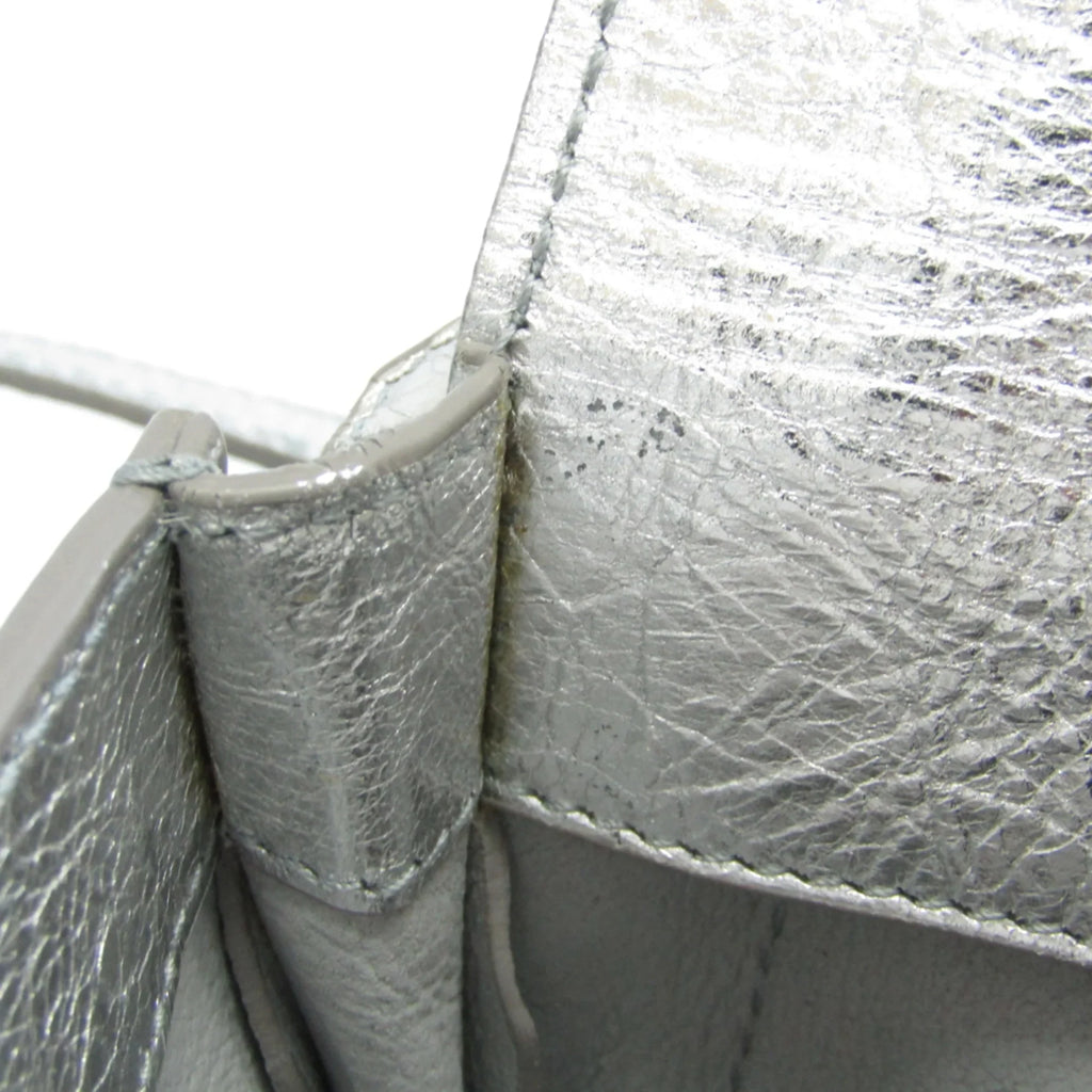Shoulder XS Paper (Good) Pre-Owned Silver Balenciaga 398815 Leather Triple Bag Women's