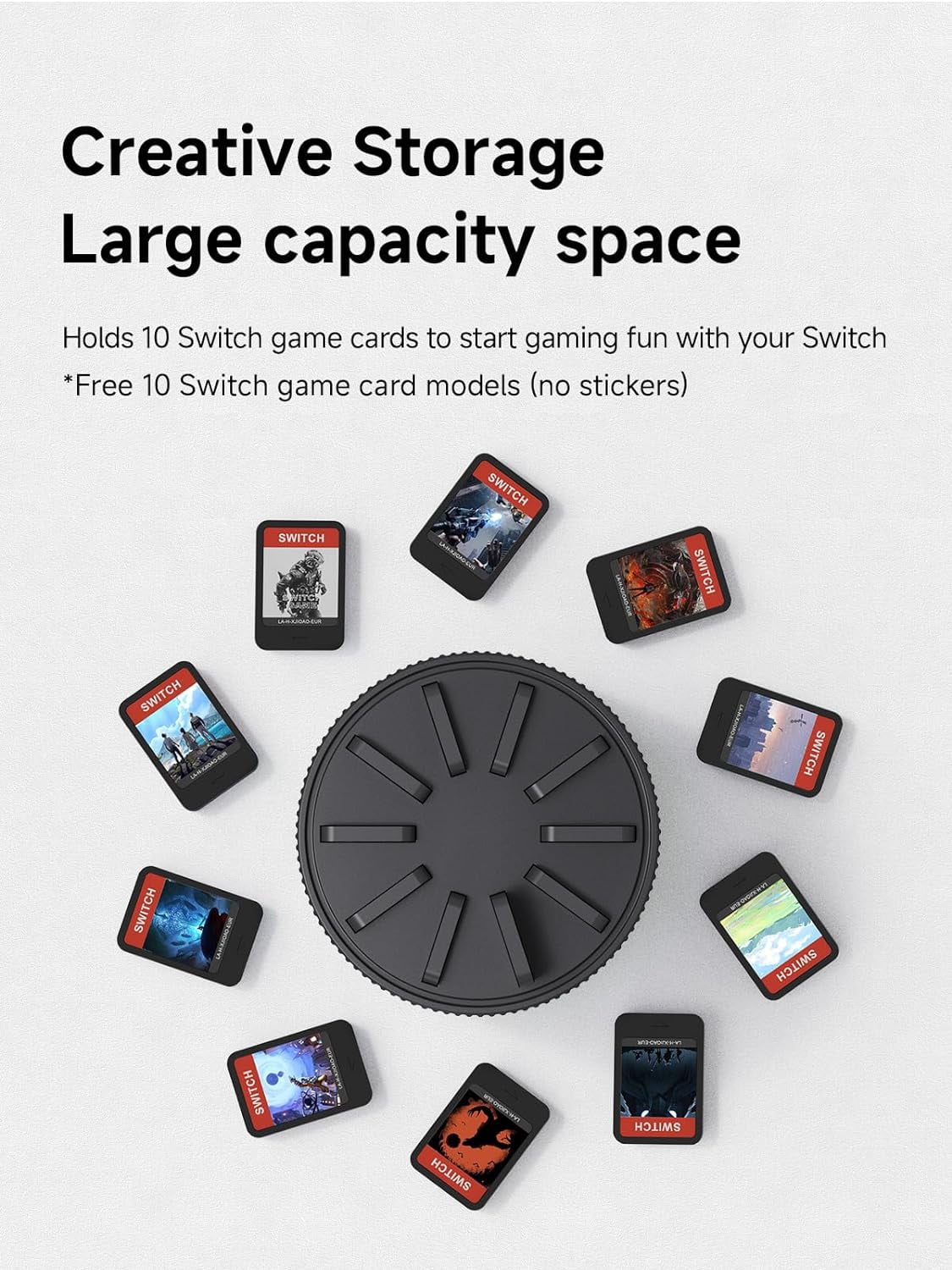 for Black PS Game Card Card Case 10 Vita, with Storage Nintendo Slots, Rotating Case Switch, Game