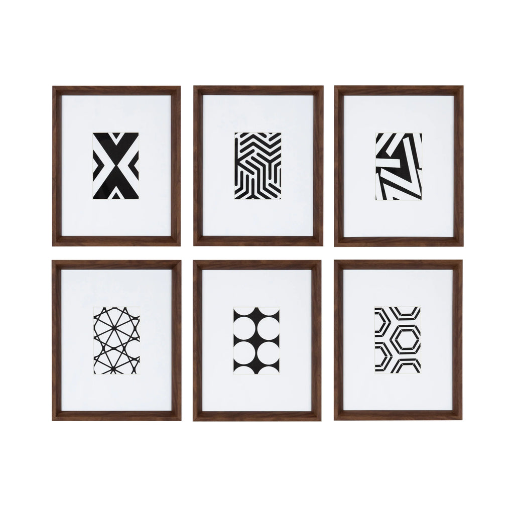 Display Brown, Walnut Art Set Framed Laurel of Modern Wall for Abstract Mid-Century and Decor Calder Prints, Kate 6,