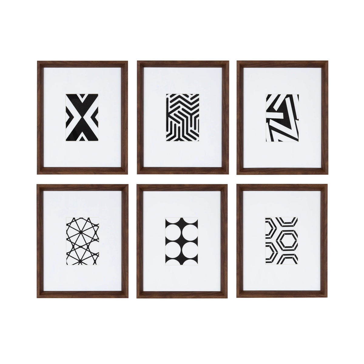 Display Brown, Walnut Art Set Framed Laurel of Modern Wall for Abstract Mid-Century and Decor Calder Prints, Kate 6,