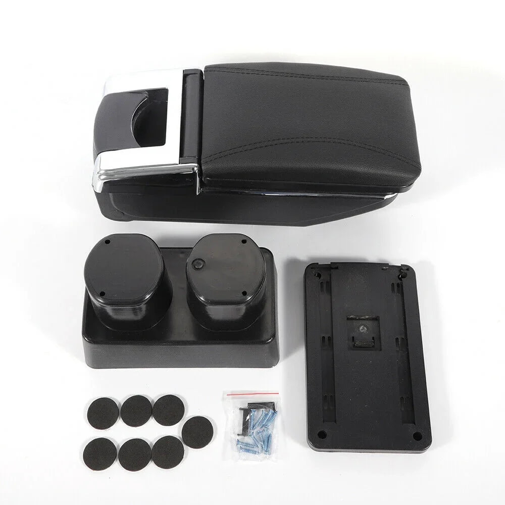 YIYIBYUS Tiida Rotatable Car for Versa Container Central Center Case Storage Black Box 2007-2011 Leather Armrest Console Nissan