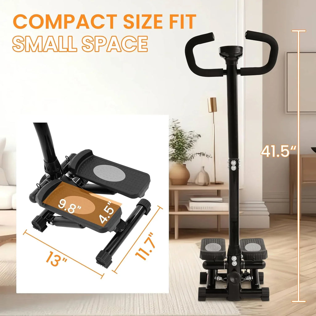 Signature Handle with Stepper with Without or Stair Stepper Bands, Adjustable Resistance Fitness Stepping Machine Mini